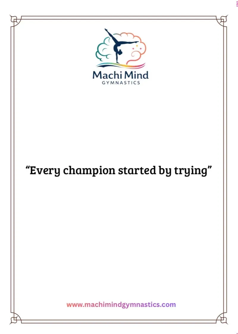 Quote page reading "Every champion started by trying"